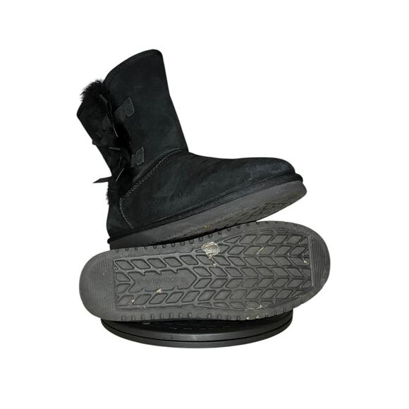 Womens Koolaburra by UGG Suede Bailey Bow Boots Size 9 Black - Picture 5 of 6